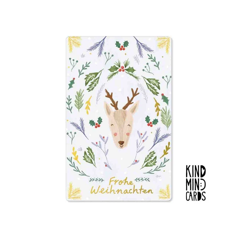 Kind Mind Card "Frohe Weihnachten Rentier Muster"