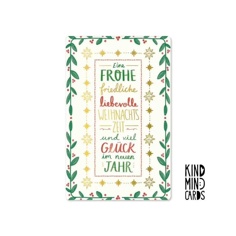 Kind Mind Card "Friedliche liebevolle Weihnachtszeit"