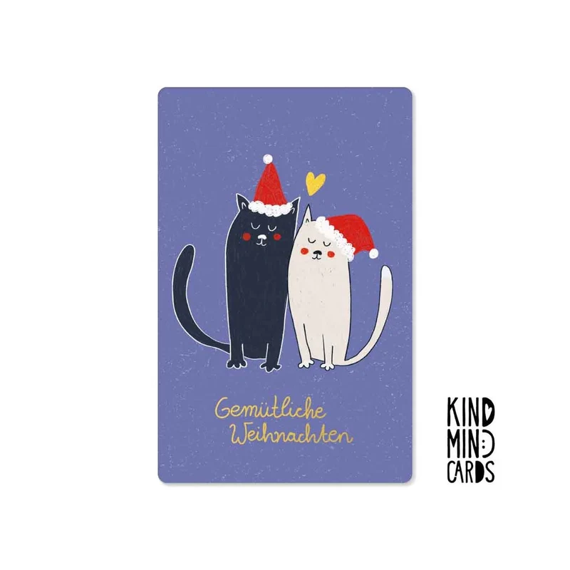 Kind Mind Card "Gemütliche Weihnachten Katzenpaar"