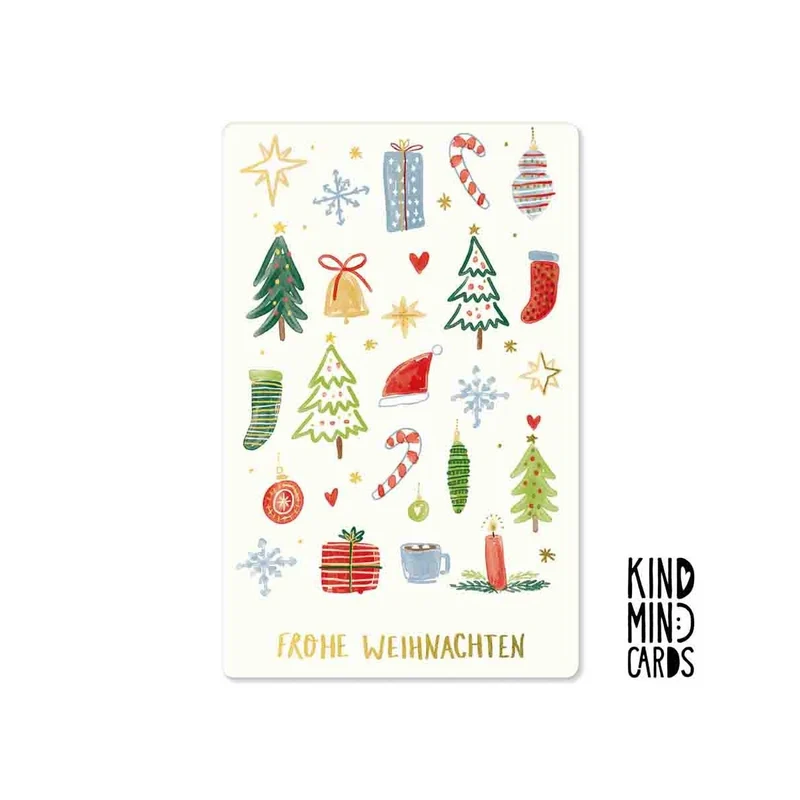 Kind Mind Card "Frohe Weihnachten Symbole"