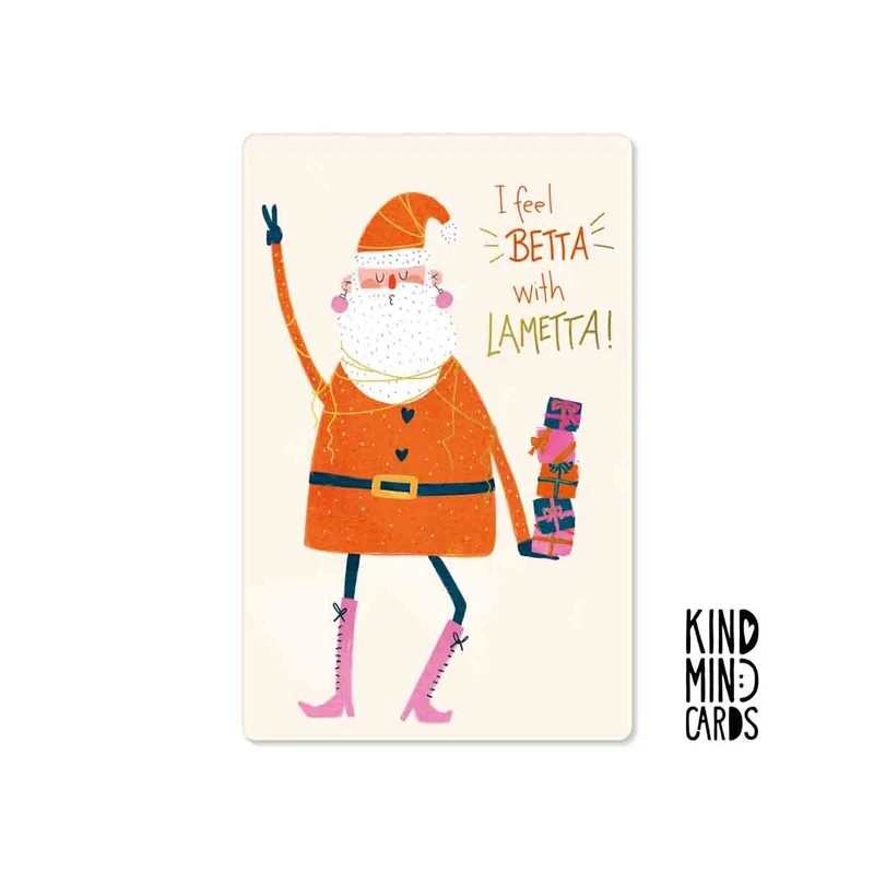Kind Mind Card "I feel better with lametta Santa"