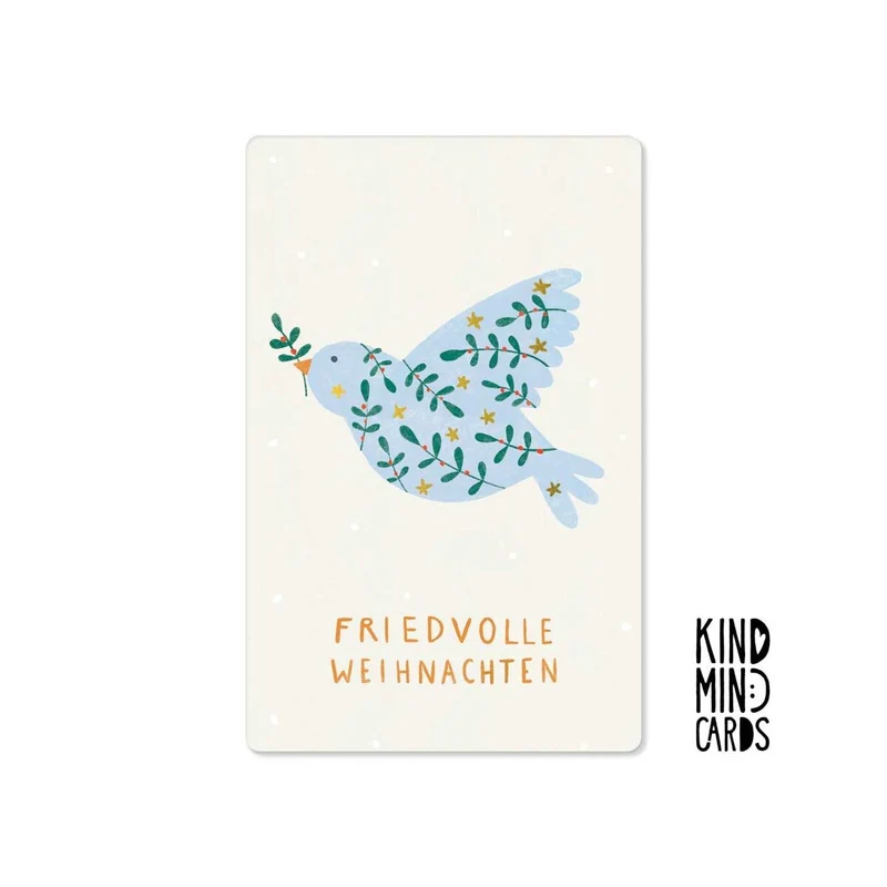 Kind Mind Card "Friedvolle Weihnachten Vogel"