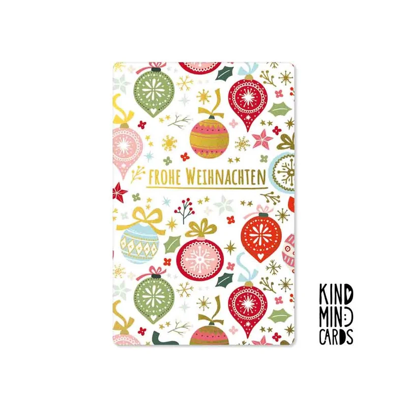 Kind Mind Card "Frohe Weihnachten Kugel Muster"