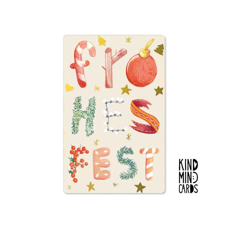 Kind Mind Card "Frohes Fest Buchstaben"