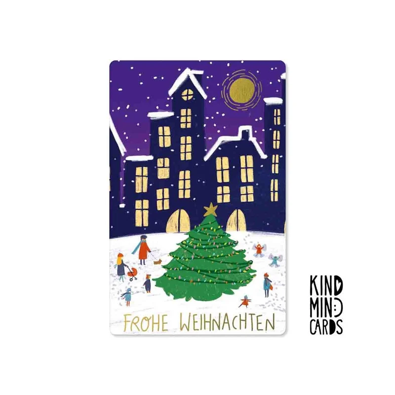Kind Mind Card "Frohe Weihnachten bei Nacht"