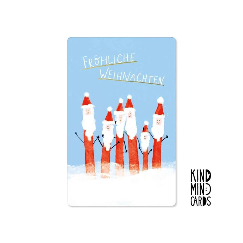 Kind Mind Card "Fröhliche Weihnachten Weihnachtsmänner"