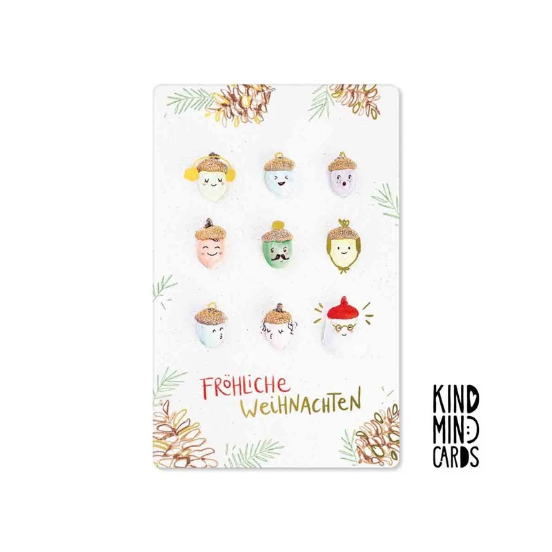 Kind Mind Card "Fröhliche Weihnachten Eicheln"