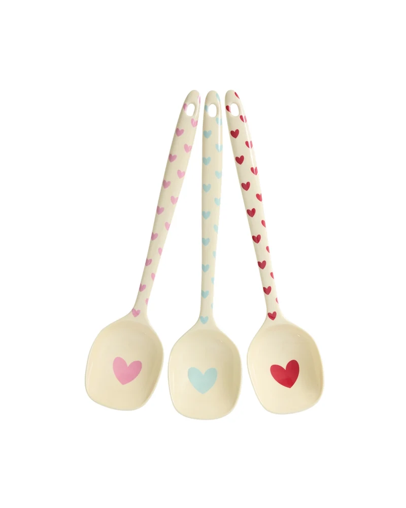 Rice Melamin Kochlöffel - Créme - Favorite Hearts Print