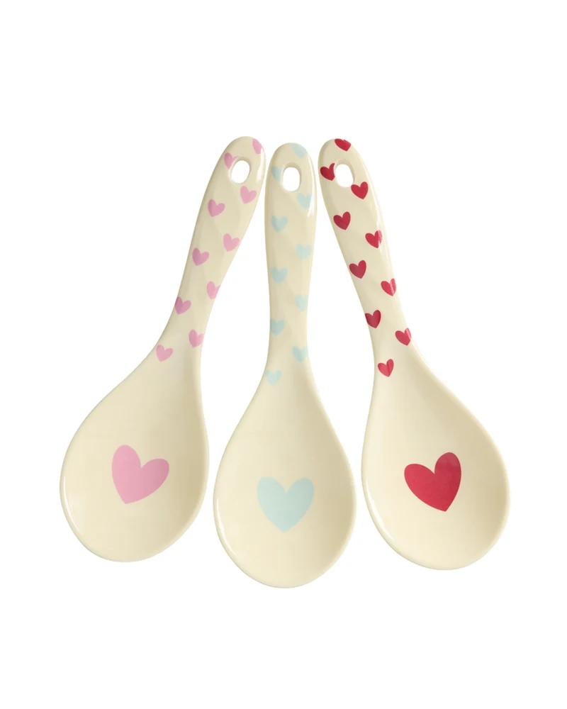 Salatlöffel - créme - Favorite Hearts Print verschiedene Farben