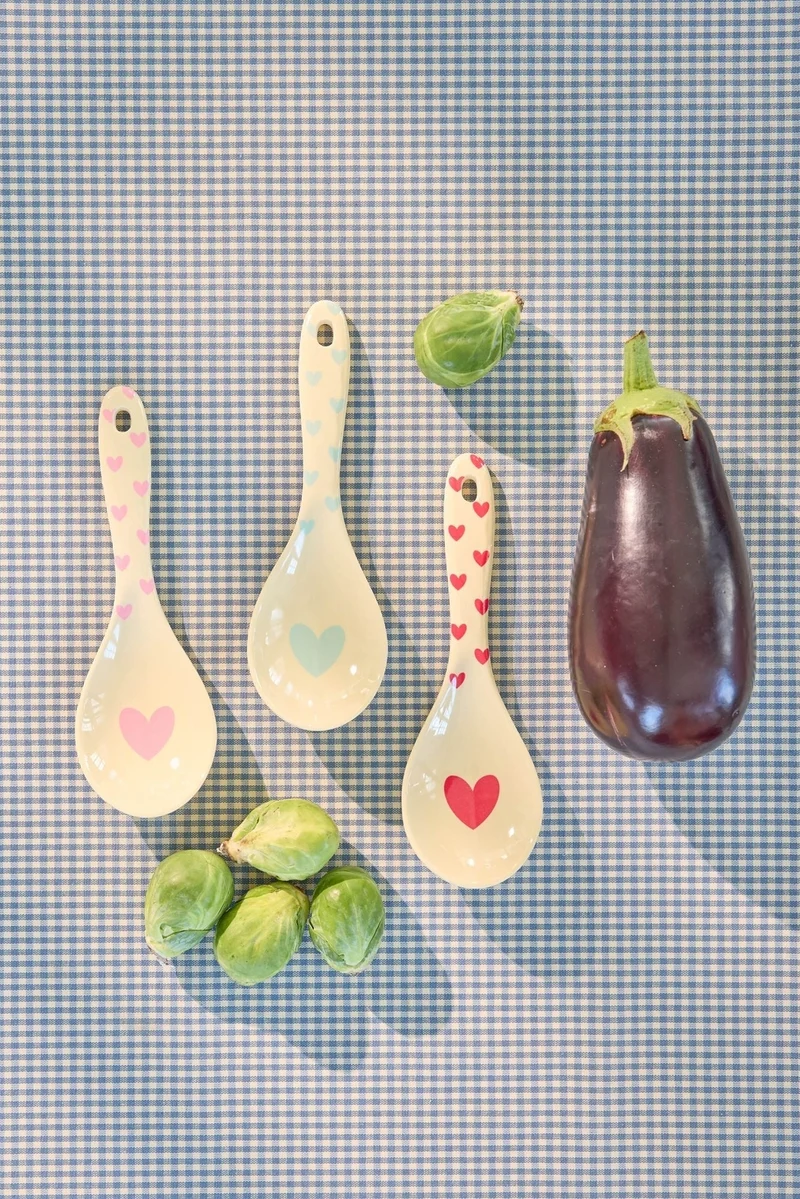 Salatlöffel - créme - Favorite Hearts Print verschiedene Farben