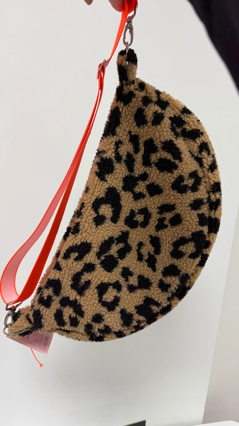 CROSSBODY BAG - LEO SAND + NEON ORANGE
