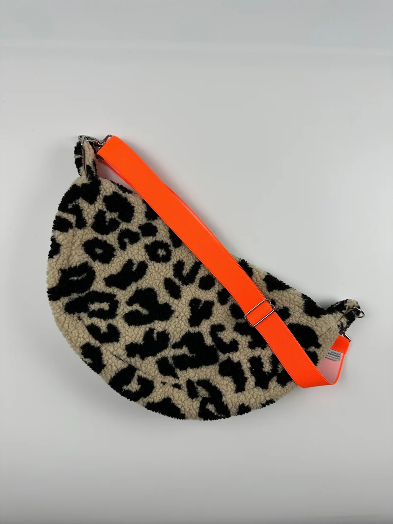 CROSSBODY BAG - LEO SAND + NEON ORANGE