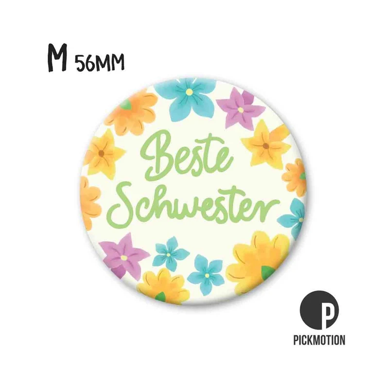Magnet rund 56mm "Beste Schwester"