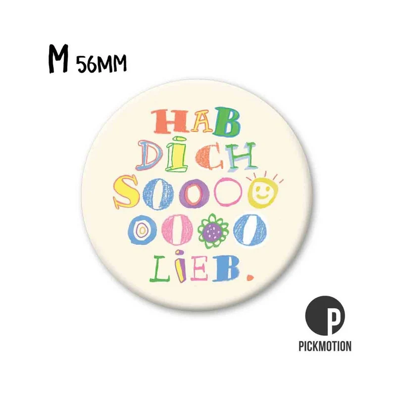 Magnet rund 56mm "Hab dich sooooo lieb"