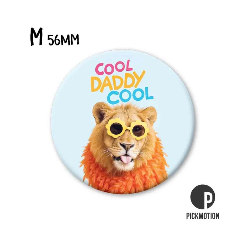 Magnet rund 56mm "Cool Daddy Club Löwe"