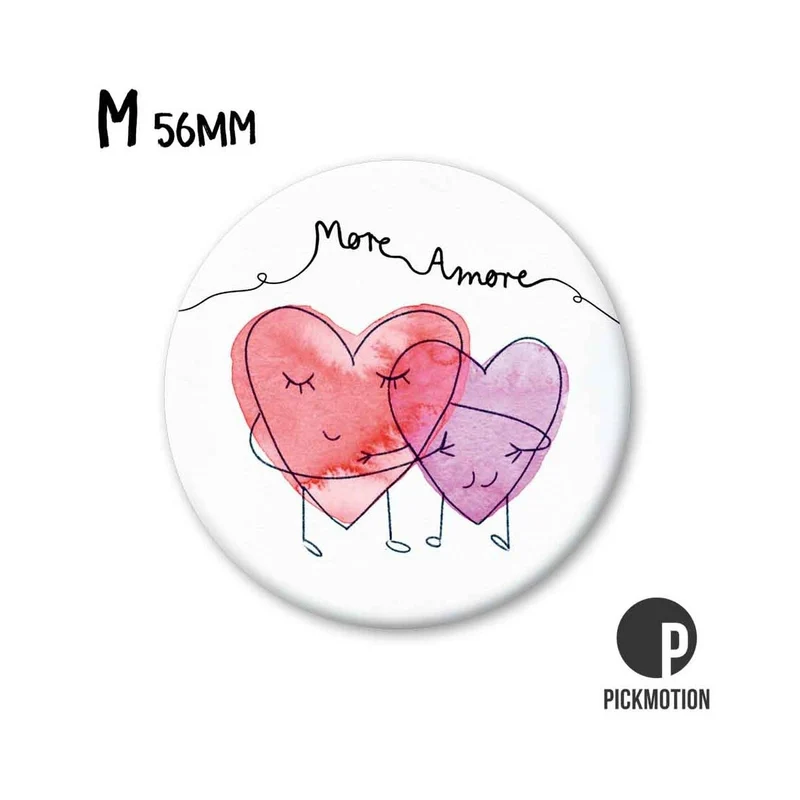 Magnet rund 56mm "More Amore Hearts"