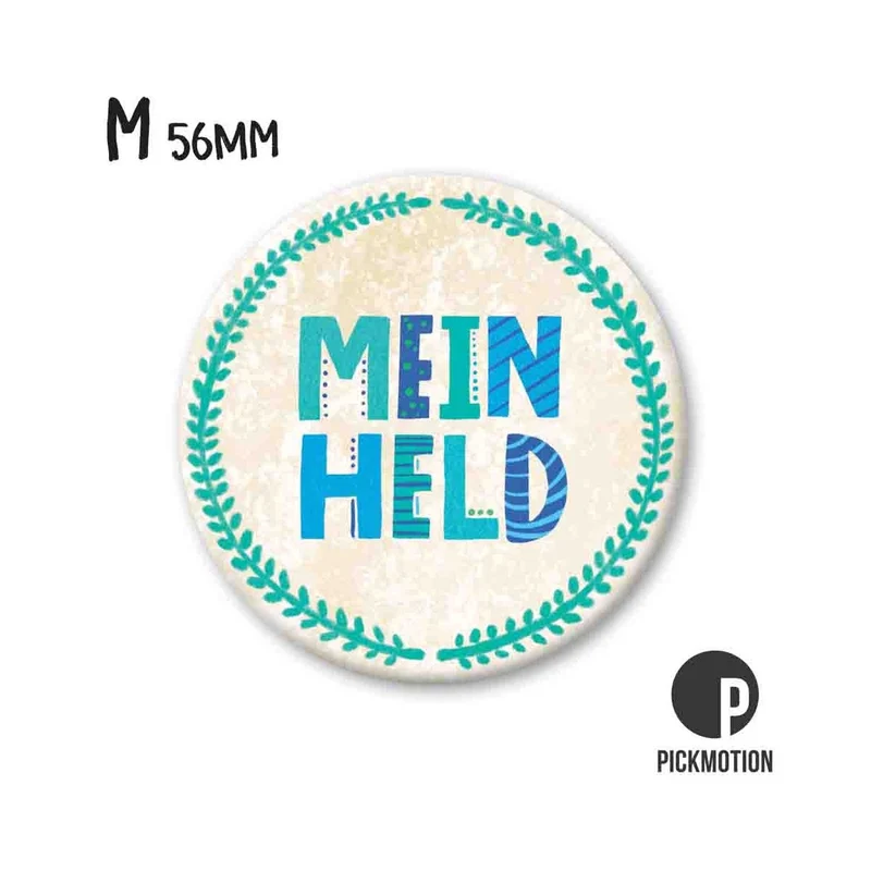 Magnet rund 56mm "Mein Held"