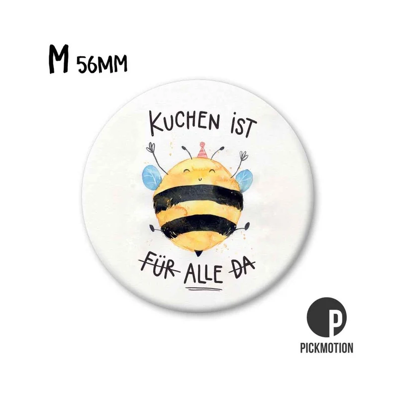 Magnet rund 56mm "Kuchen ist für alle da"