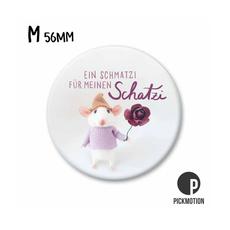 Magnet rund 56mm "Schmatzi für Schatzi Maus"
