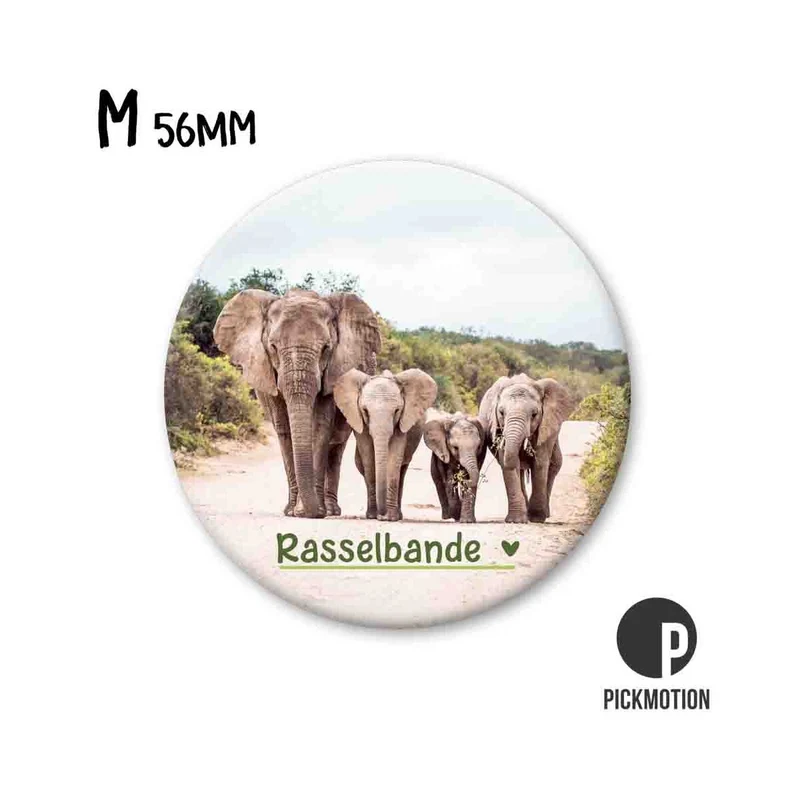 Magnet rund 56mm "Rasselbande Elefanten"