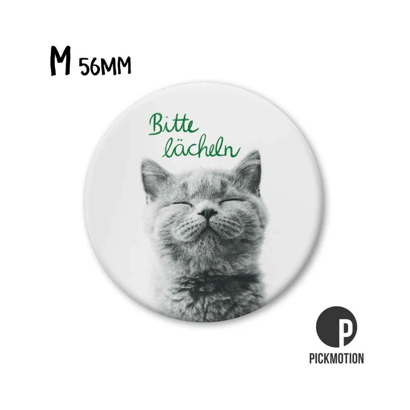 Magnet rund 56mm "Bitte lächeln Katze"