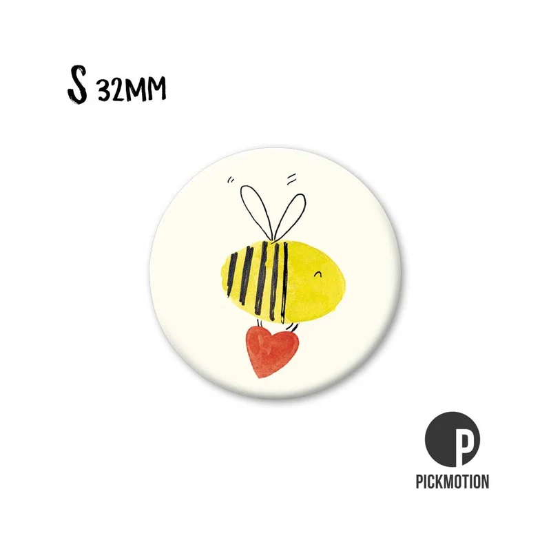 Magnet rund 32mm "Bee Heart"