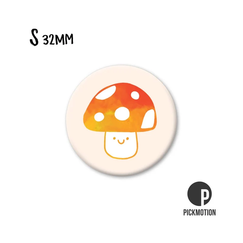 Magnet rund 32mm "Happy Mushroom"