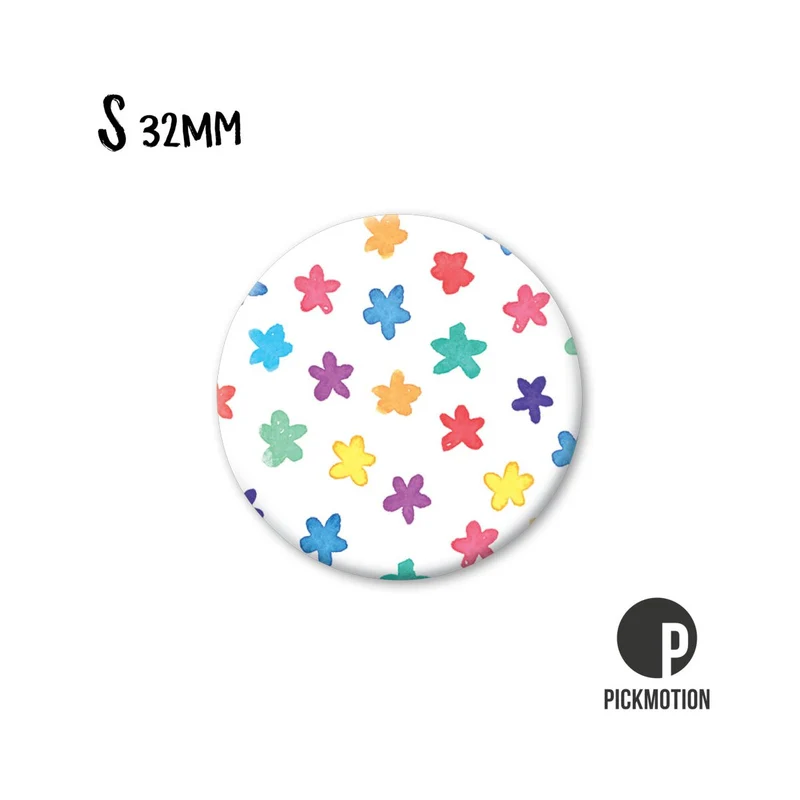 Magnet rund 32mm "Colorful flowers"