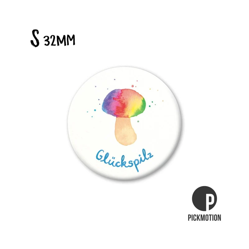 Magnet rund 32mm "Glückspilz"