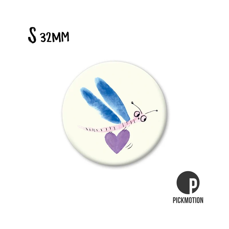 Magnet rund 32mm "Dragonfly heart"