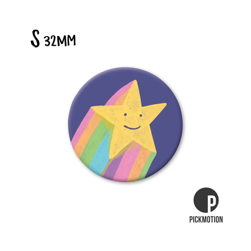 Magnet rund 32mm "Rainbow Shooting Star"