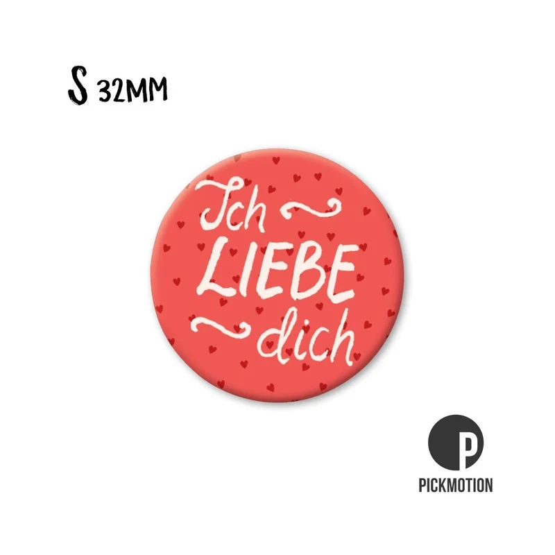 Magnet rund 32mm "Ich liebe dich"