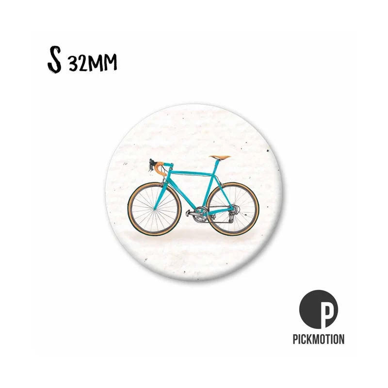 Magnet rund 32mm "Blaues Rennrad"