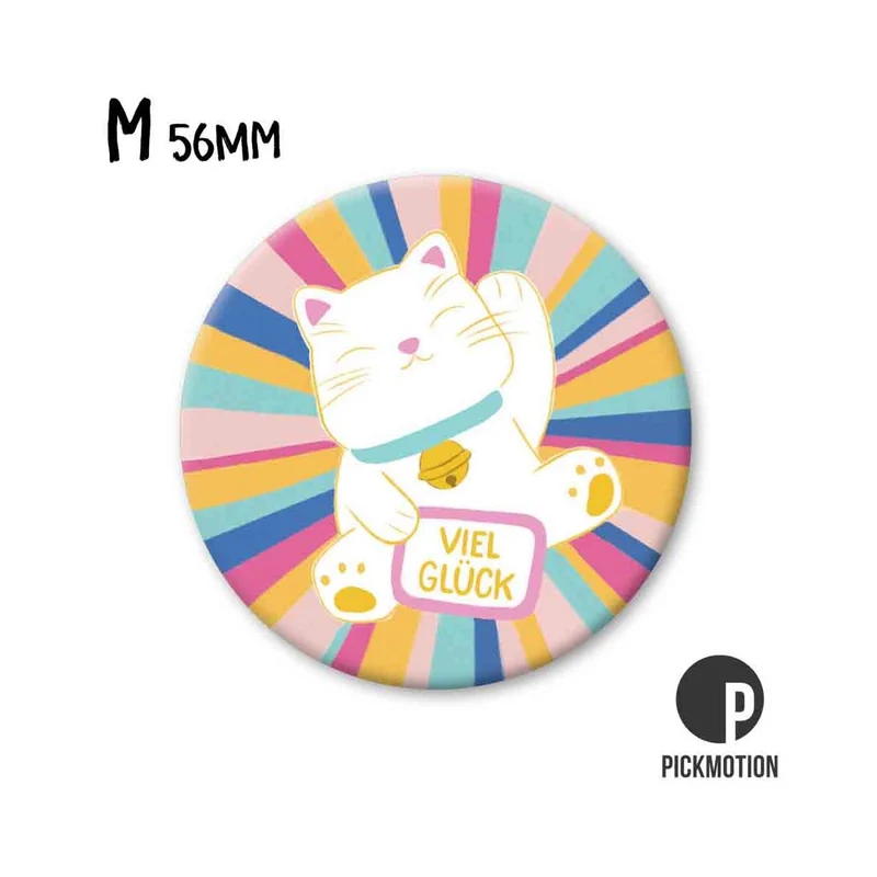 Magnet rund 32mm "Glückliche Katze"