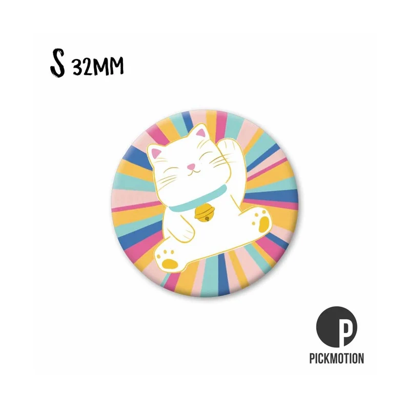 Magnet rund 32mm "Glückliche Katze"