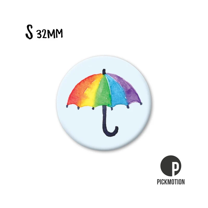Magnet rund 32mm "Regenbogen Regenschirm"