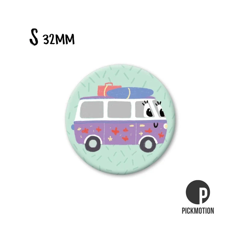 Magnet rund 32mm "Süßer Camper"