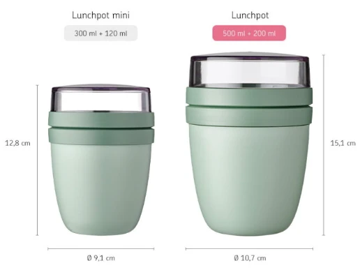 Mepal Lunchpot Ellipse Mini, 300 ml + 120 ml, verschiedene Farben