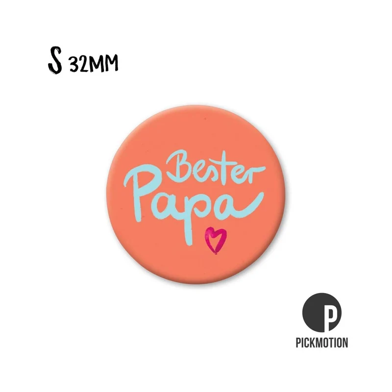 Magnet rund 32mm "Bester Papa Orange"