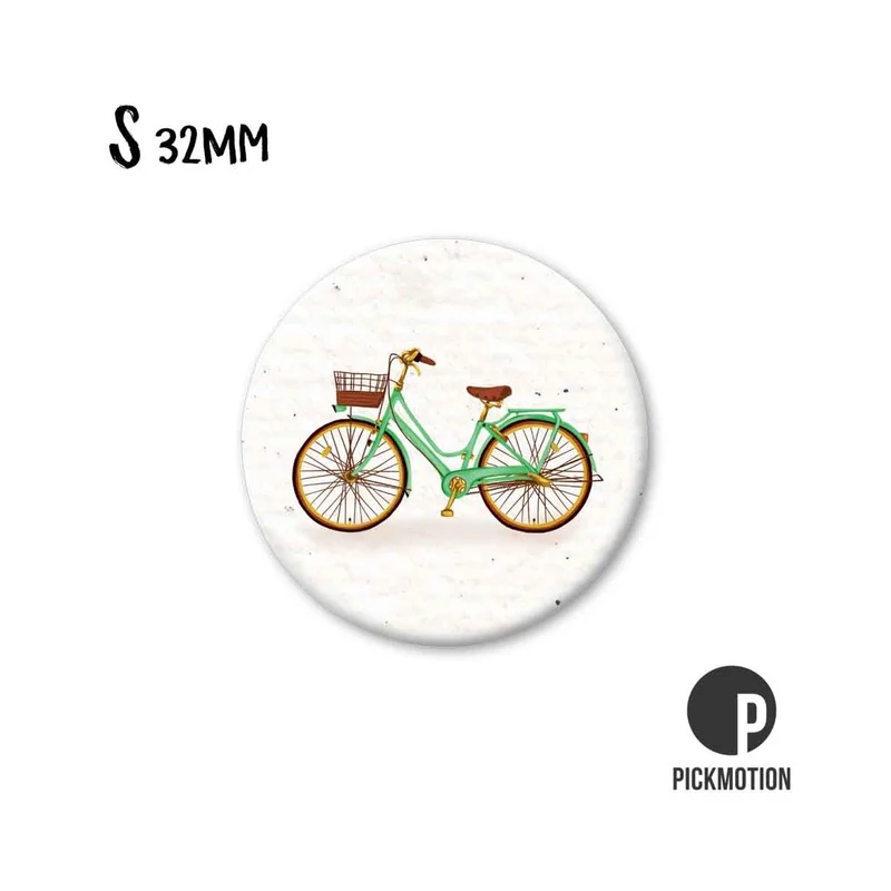 Magnet rund 32mm "Grünes Fahrrad"