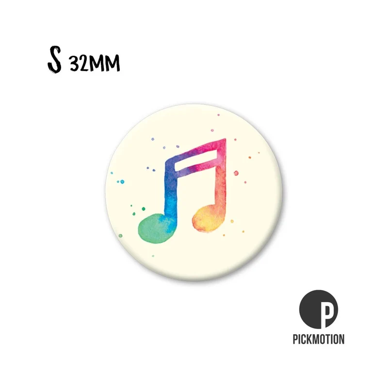 Magnet rund 32mm "Regenbogen Musiknote"