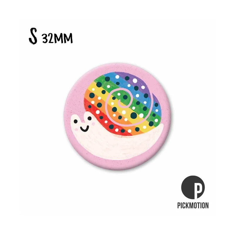 Magnet rund 32mm "Regenbogen Schnecke"