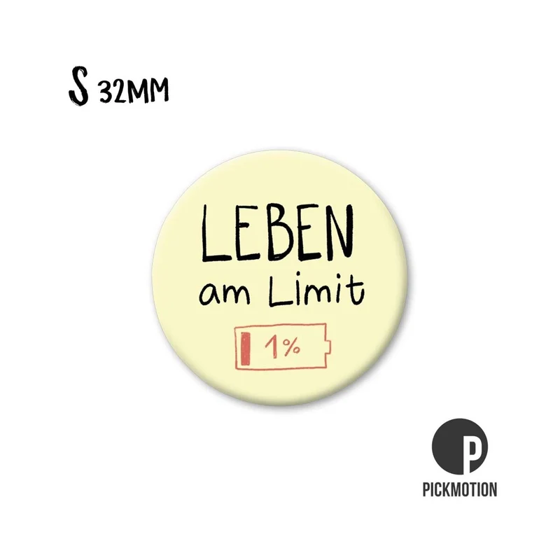 Magnet rund 32mm "Leben am Limit"