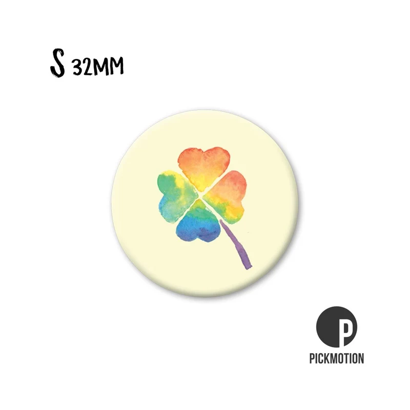 Magnet rund 32mm "Regenbogen Klee"