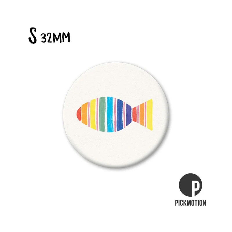 Magnet rund 32mm "Rainbow Fisch"