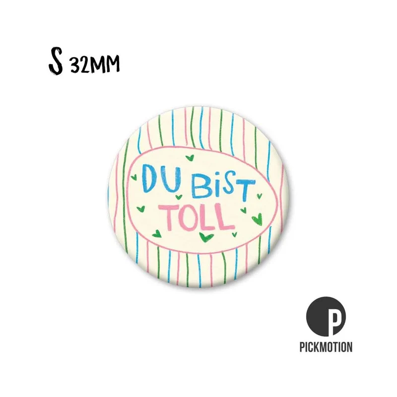Magnet rund 32mm "Du bist toll Linien"