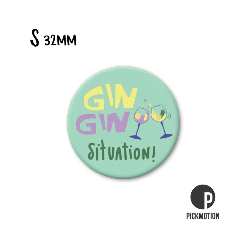 Magnet rund 32mm "Gin Gin Situation"