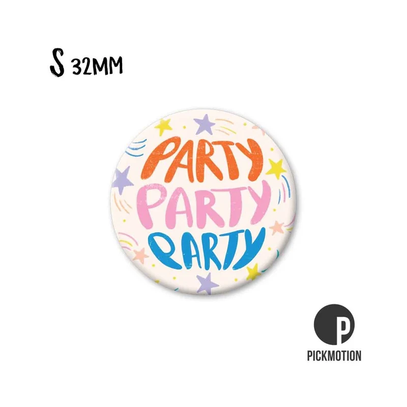 Magnet rund 32mm "Party Party Party"