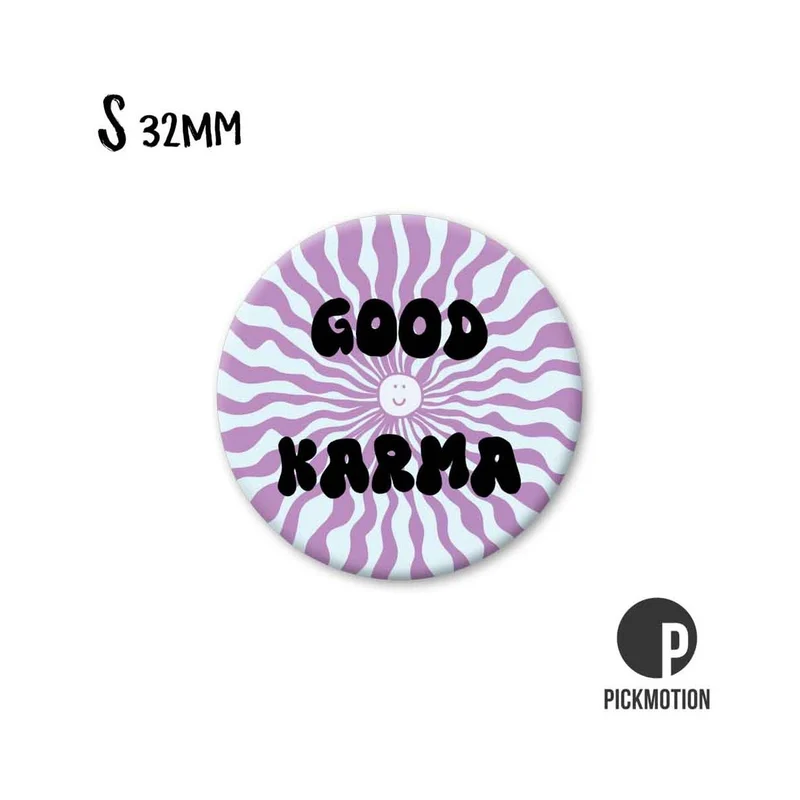 Magnet rund 32mm "Good Karma"