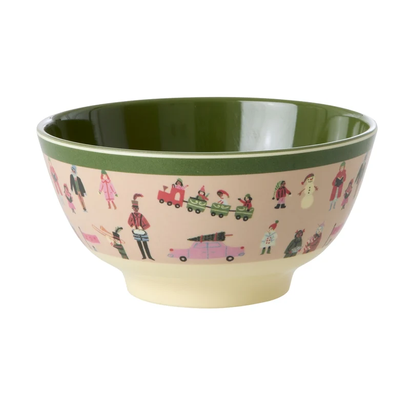 Rice Müslischale medium - Gräuliches Pink - Holiday Print